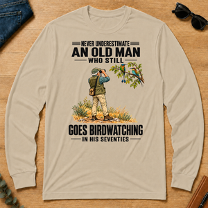 An Old Man Still Goes Birdwatching In His 70s - sand - LST2D-Sand