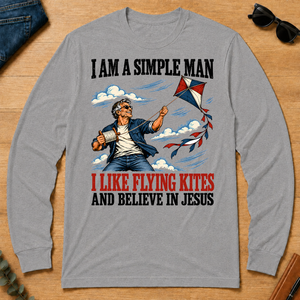 I Like Flying Kites And Believe In Jesus - sport-grey - LST2D-SportGrey