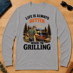 Retro Life Is Always Better When I Am Grilling - sport-grey - LST2D-SportGrey