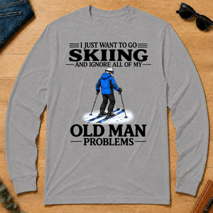 I Just Want To Go Skiing Vintage - sport-grey - LST2D-SportGrey