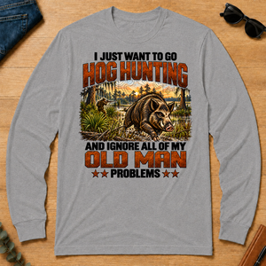 I Just Want To Go Hog Hunting Vintage - sport-grey - LST2D-SportGrey