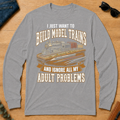 Vintage I Just Want To Build Model Trains - sport-grey - LST2D-SportGrey