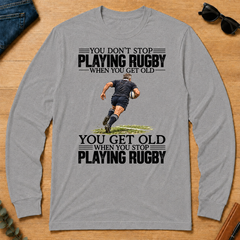 Vintage You Get Old When You Stop Playing Rugby - sport-grey - LST2D-SportGrey