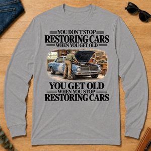 Don't Stop Restoring Cars Vintage Art - sport-grey - LST2D-SportGrey