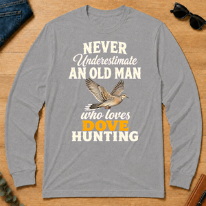 Never Underestimate An Old Man Who Loves Dove Hunting Retro - sport-grey - LST2D-SportGrey