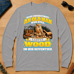 Yellow An Old Man Still Carves Wood In His Seventies - sport-grey - LST2D-SportGrey