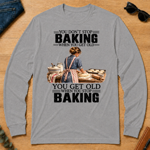 Vinatge You Get Old When You Stop Baking - sport-grey - LST2D-SportGrey