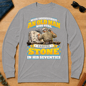Yellow An Old Man Still Carves Stone In His Seventies - sport-grey - LST2D-SportGrey