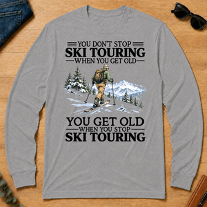 Don't Stop Ski Touring Vintage Art - sport-grey - LST2D-SportGrey