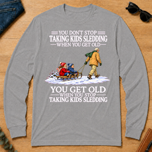 Old Man Don't Stop Taking Kids Sledding - sport-grey - LST2D-SportGrey