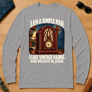 I Like Vintage Radios & Believe In Jesus - sport-grey - LST2D-SportGrey