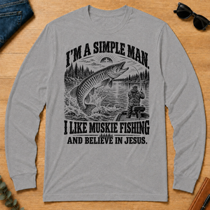 I like Muskie Fishing Believe In Jesus - sport-grey - LST2D-SportGrey