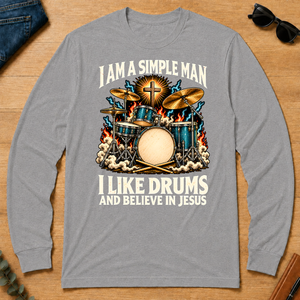 I Like Drums & Believe In Jesus - sport-grey - LST2D-SportGrey