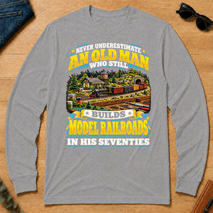 Yellow An Old Man Still Builds Model Railroads In His Seventies - sport-grey - LST2D-SportGrey