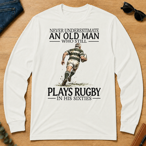 An Old Man Who Still Plays Rugby In His Sixties - white - LST2D-White