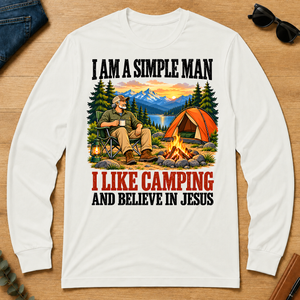 I Like Camping & Believe In Jesus - white - LST2D-White