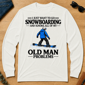 I Just Want To Go Snowboarding Vintage - white - LST2D-White