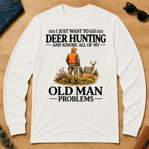 I Just Want To Go Deer Hunting Vintage - white - LST2D-White
