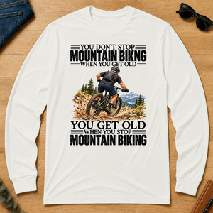 Vintage You Get Old When You Stop Mountain Biking - white - LST2D-White