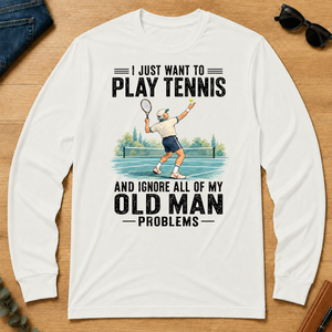 I Just Want To Play Tennis Art - white - LST2D-White