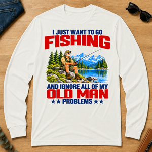 I Just Want To Go Fishing Art - white - LST2D-White