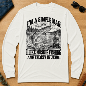 I like Muskie Fishing Believe In Jesus - white - LST2D-White