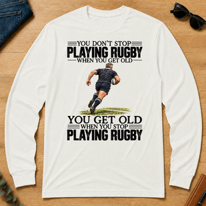 Vintage You Get Old When You Stop Playing Rugby - white - LST2D-White