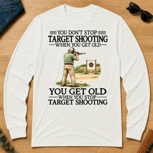 Don't Stop Target Shooting Vintage Art - white - LST2D-White