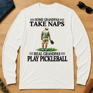 Real Grandpas Play Pickleball Vintage - white - LST2D-White