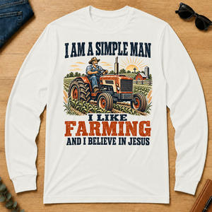 I Like Farming And Believe In Jesus - white - LST2D-White