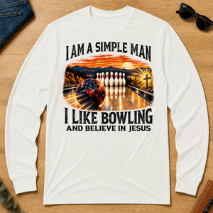I Am Simple Man I Like Bowling - white - LST2D-White