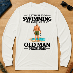 I Just Want To Go Swimming Vintage Men - white - LST2D-White