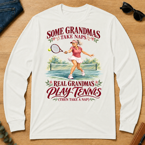 Real Grandmas Play Tennis - white - LST2D-White
