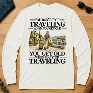 Don't Stop Traveling Vintage Art - white - LST2D-White