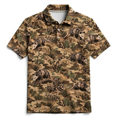 Desert Opossum Camo Pattern Men Polo Shirt