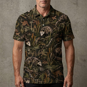 Opossum Swamp Camouflage Pattern Men Polo Shirt