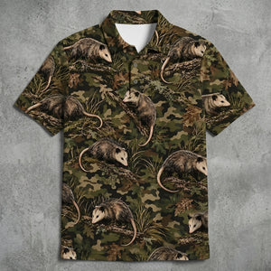 Woodland Opossum Camouflage Men Polo Shirt