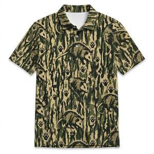 Opossum Stripe Camouflage Men Polo Shirt