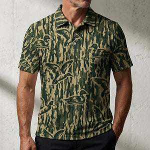 Duck Stripe Camouflage Men Polo Shirt