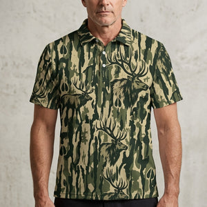 Elk Stripe Camoufalge Men Polo Shirt