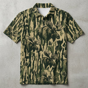 Moose Stripe Camoufalge Men Polo Shirt