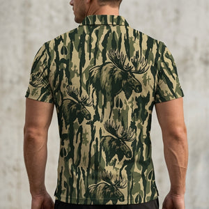 Moose Stripe Camoufalge Men Polo Shirt