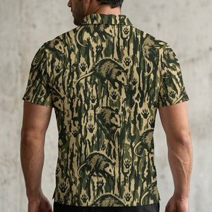 Opossum Stripe Camouflage Men Polo Shirt