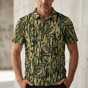 Dove Stripe Camouflage Men Polo Shirt