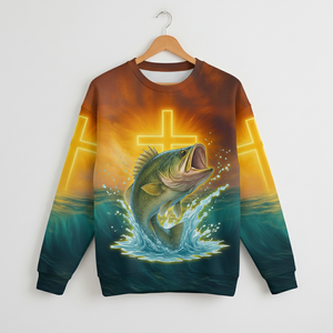 Bass Fishing Cross All Over Print Shirt