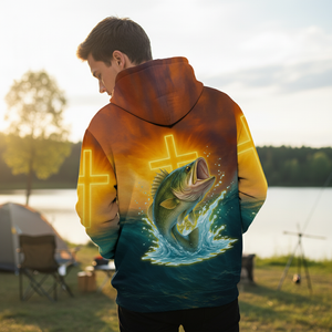Bass Fishing Cross All Over Print Shirt