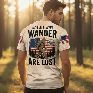 Vintage Bigfoot Not All Who Wander Are Lost All Over Print Shirt