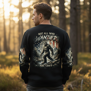 Not All Who Wander Are Lost Bigfoot Hiking All Over Print Shirt