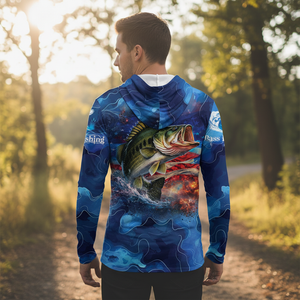 Blue Bass Fishing Patriotic All Over Print Shirt