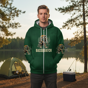 Bassquatch Bigfoot Fishing All Over Print Shirt
